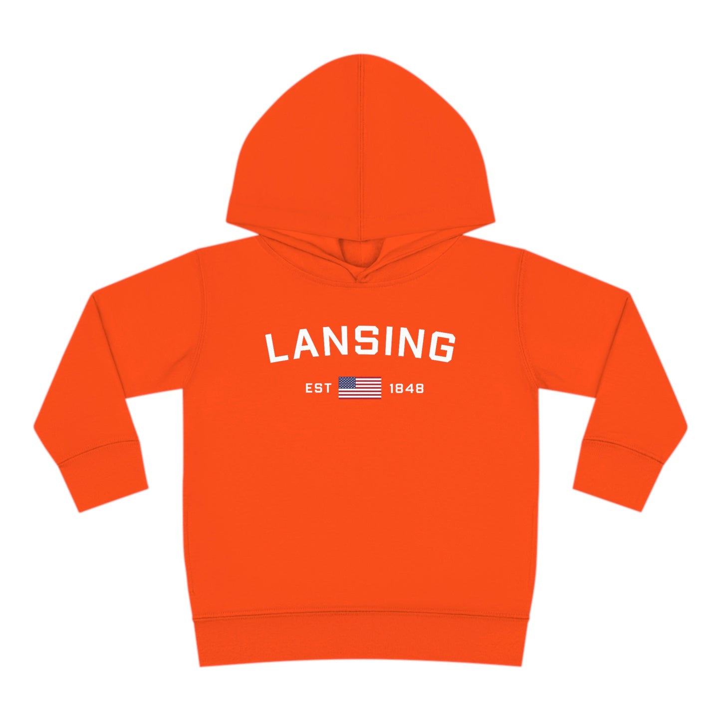 'Lansing EST 1848' Hoodie (w/USA Flag Outline) | Unisex Toddler