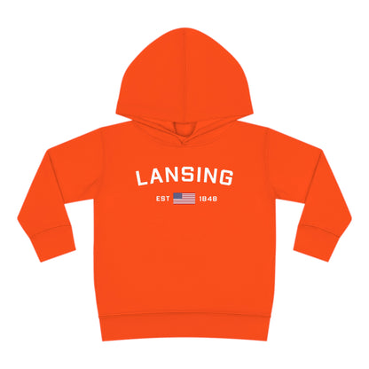 'Lansing EST 1848' Hoodie (w/USA Flag Outline) | Unisex Toddler