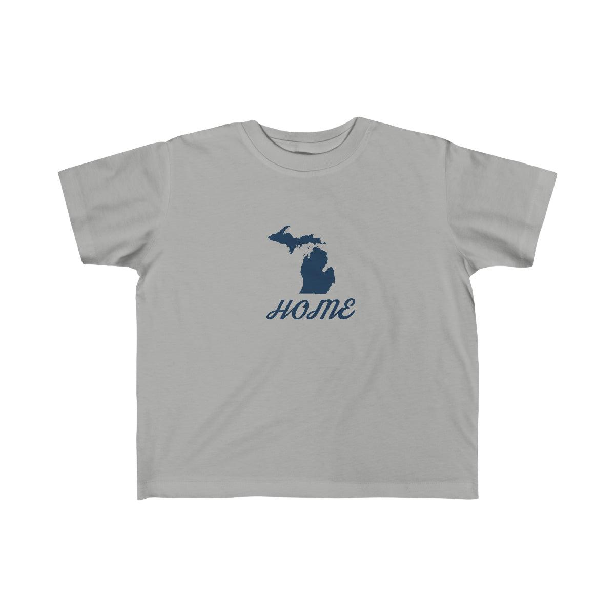 Michigan 'Home'' T-Shirt  (Retro Script Font) | Toddler Short Sleeve - Circumspice Michigan