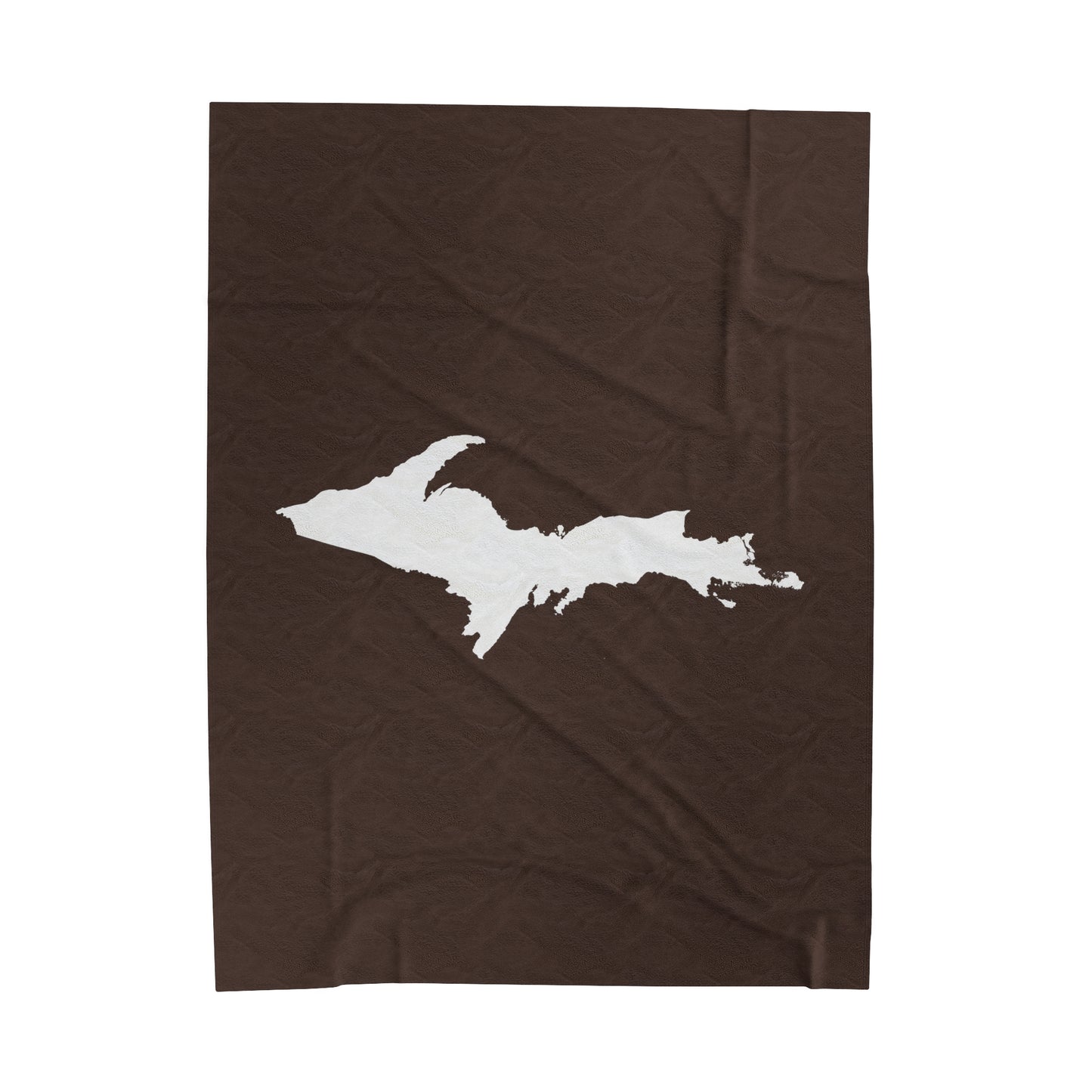 Michigan Upper Peninsula Plush Blanket (w/ UP Outline) | Hickory Color