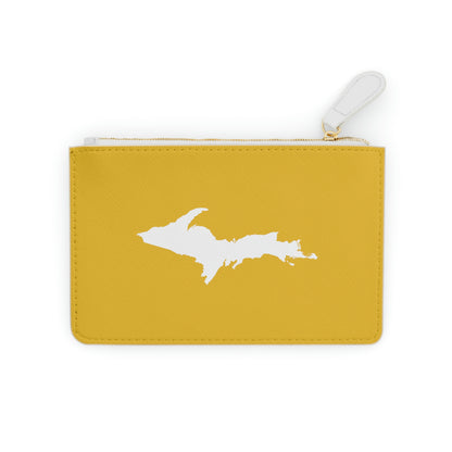 Michigan Upper Peninsula Mini Clutch Bag (Gold w/ UP Outline)