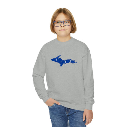 Michigan Upper Peninsula Youth Sweatshirt (w/ UP Quebec Flag Outline)