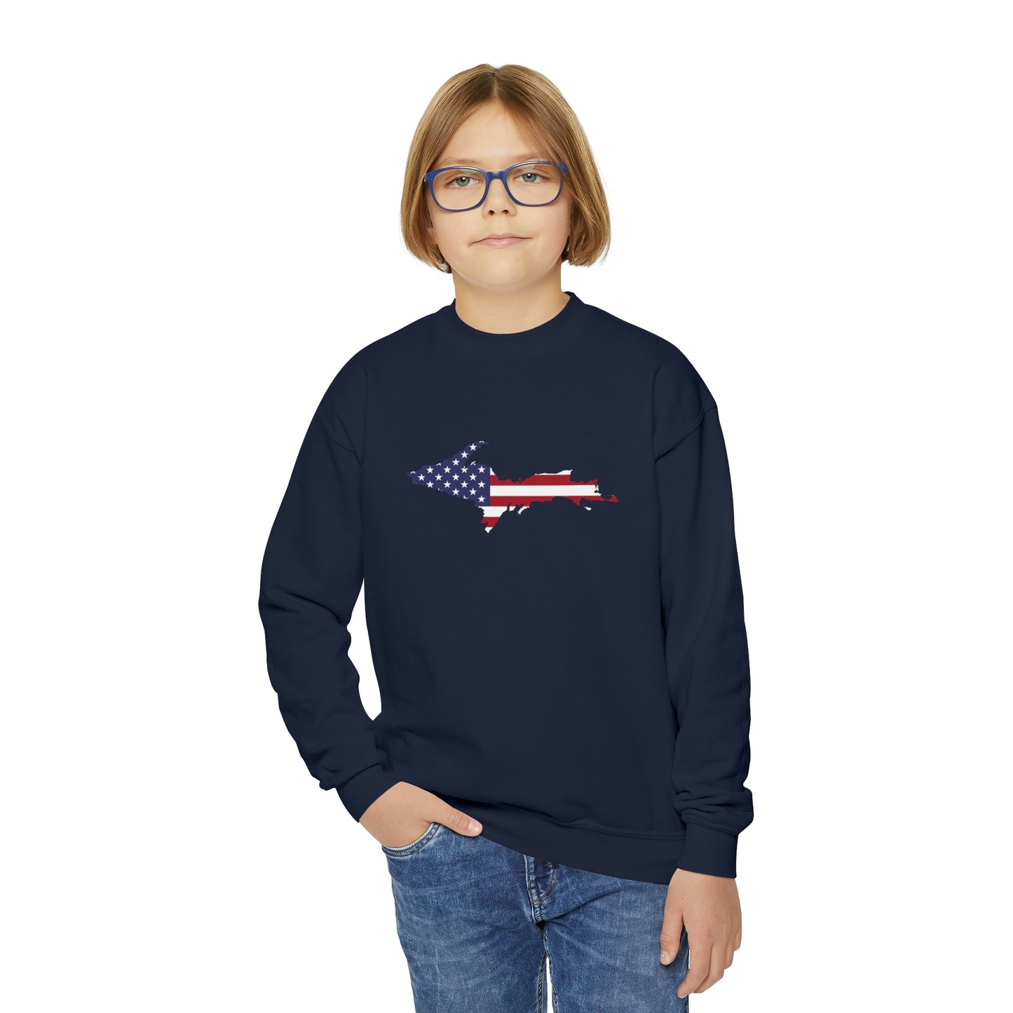 Michigan Upper Peninsula Youth Sweatshirt (w/ UP USA Flag Outline)