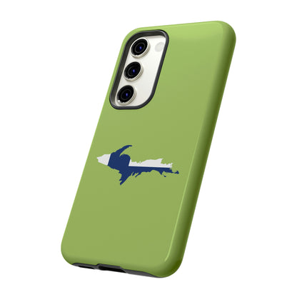 Michigan Upper Peninsula Tough Phone Case (Gooseberry Green w/ UP Finland Flag Outline) | Samsung & Pixel Android