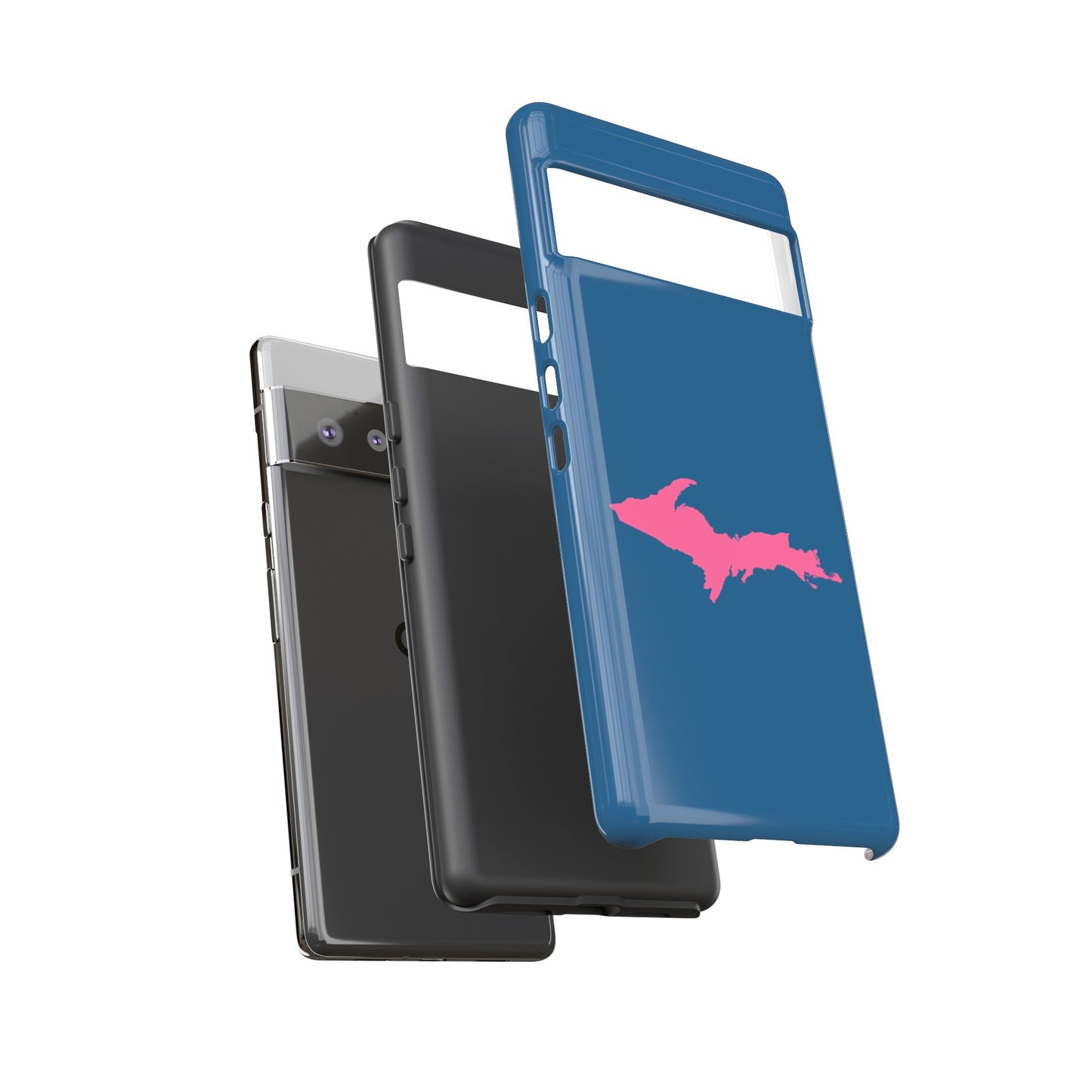 Michigan Upper Peninsula Tough Phone Case (Blueberry w/ Pink UP Outline) | Samsung & Pixel Android