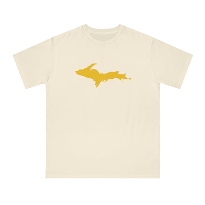 Michigan Upper Peninsula T-Shirt (w/ Gold UP Outline) | Organic Unisex