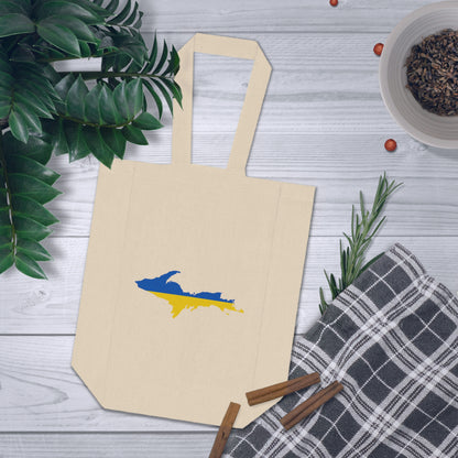 Michigan Upper Peninsula Double Wine Tote Bag (w/ UP Ukraine Flag Outline)