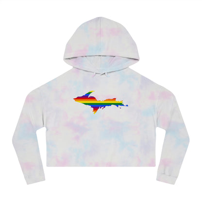 Michigan Upper Peninsula Hoodie (w/ UP Pride Flag Outline) | Lightweight Cropped