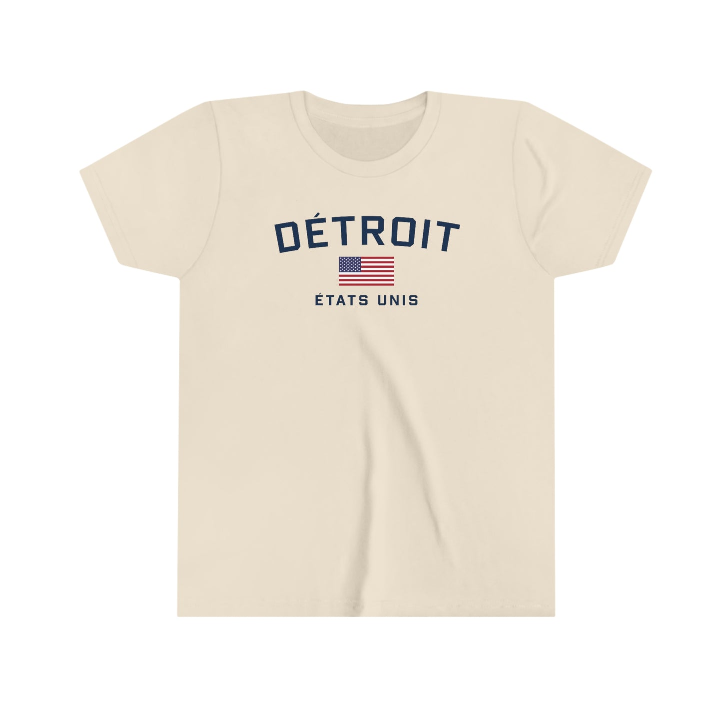 Détroit États Unis' T-Shirt (w/USA Flag Outline) | Youth Short Sleeve