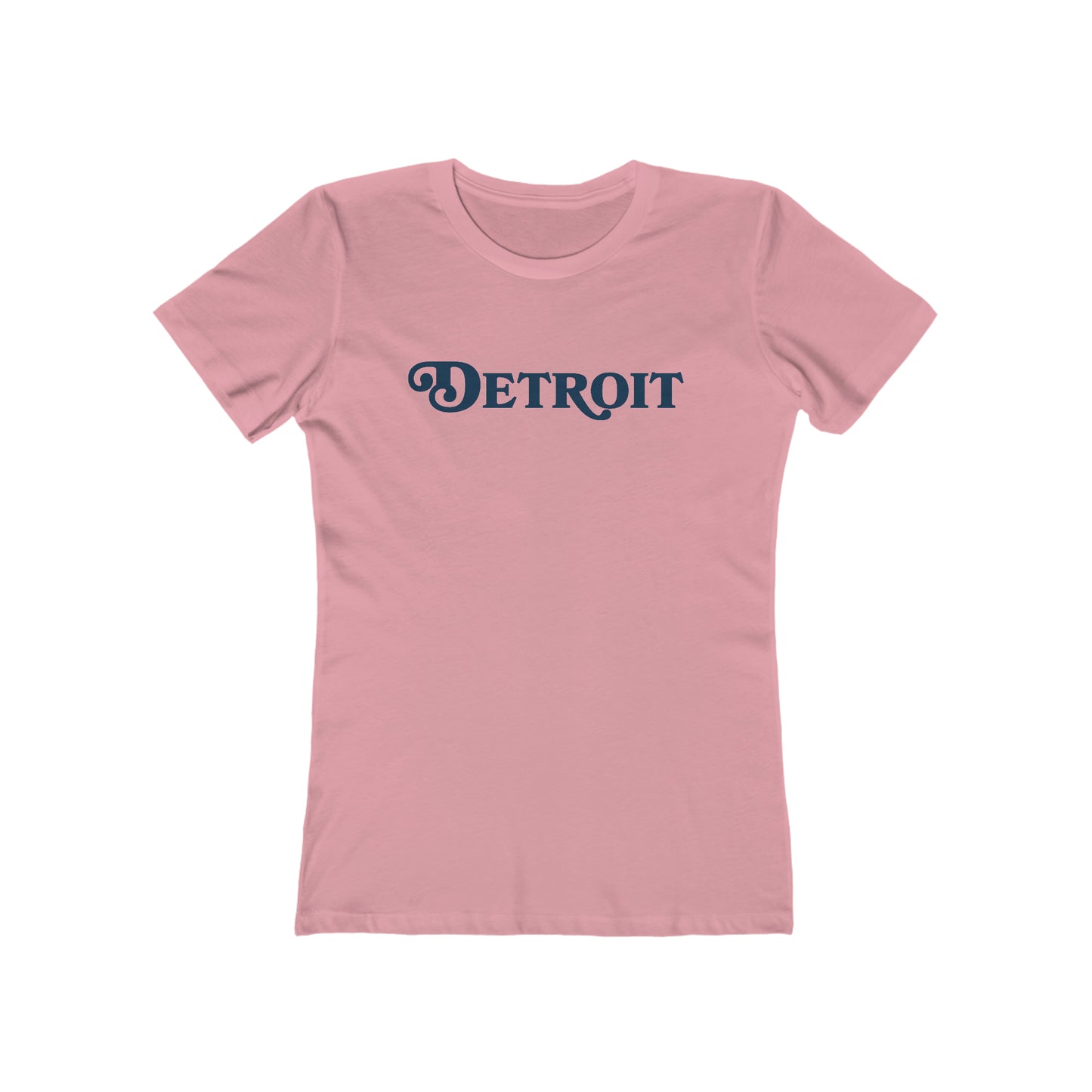 'Detroit' T-Shirt (Sloped Roman Font) | Women's Boyfriend Cut