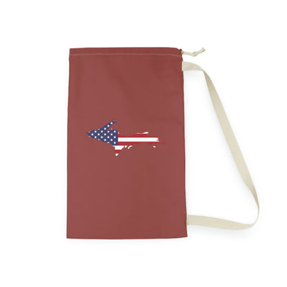 Michigan Upper Peninsula Laundry Bag (Ore Dock Red w/ UP USA Flag Outline)