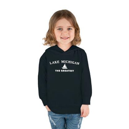 'Lake Michigan The Greatest' Hoodie (w/USA Flag Outline) | Unisex Toddler