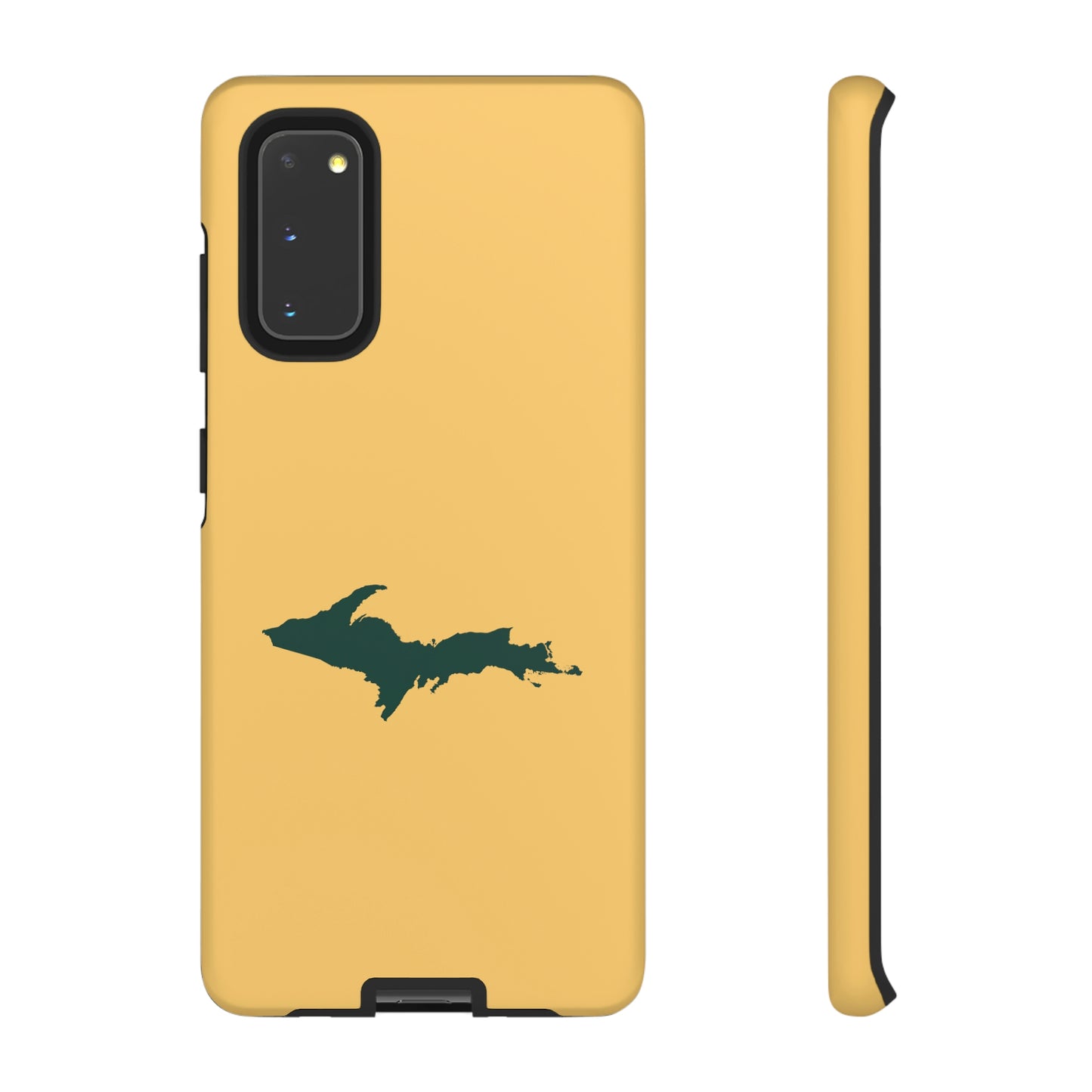 Michigan Upper Peninsula Tough Phone Case (Citrine w/ Green UP Outline) | Samsung & Pixel Android