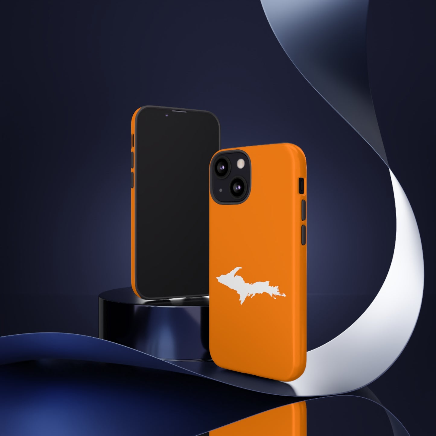 Michigan Upper Peninsula Tough Phone Case (Orange w/ UP Outline) | Apple iPhone