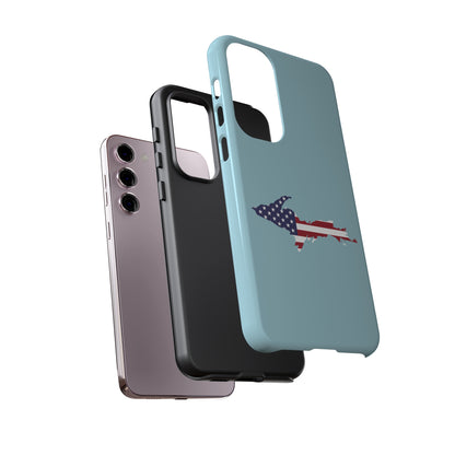 Michigan Upper Peninsula Tough Phone Case ('58 Caddie Blue w/ UP USA Flag Outline) | Samsung & Pixel Android