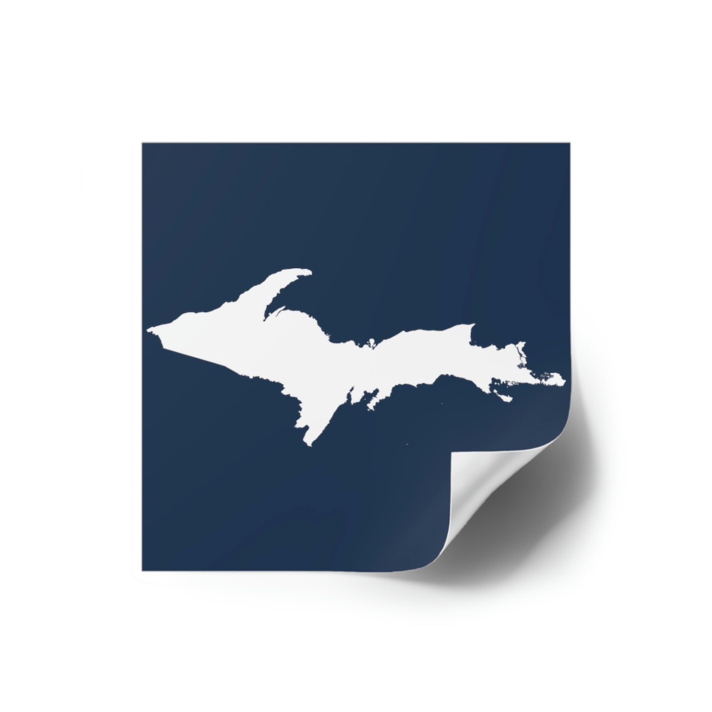 Michigan Upper Peninsula Square Sticker (Navy w/ UP Outline) | Indoor/Outdoor