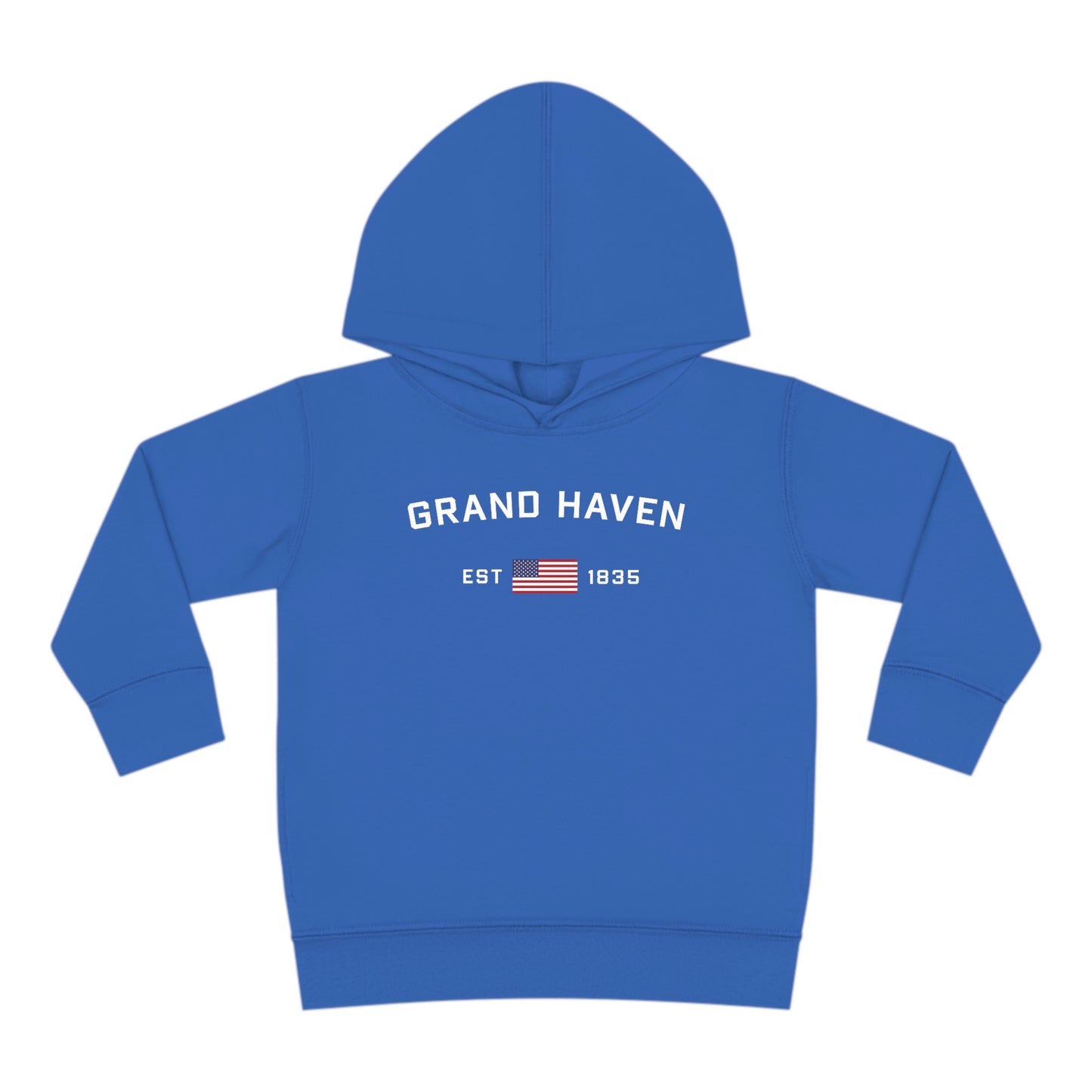 'Grand Haven EST 1835' Hoodie (w/USA Flag Outline) | Unisex Toddler