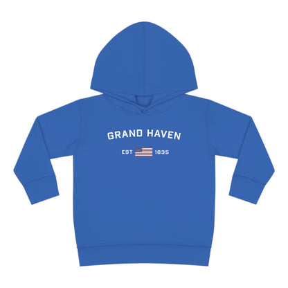 'Grand Haven EST 1835' Hoodie (w/USA Flag Outline) | Unisex Toddler