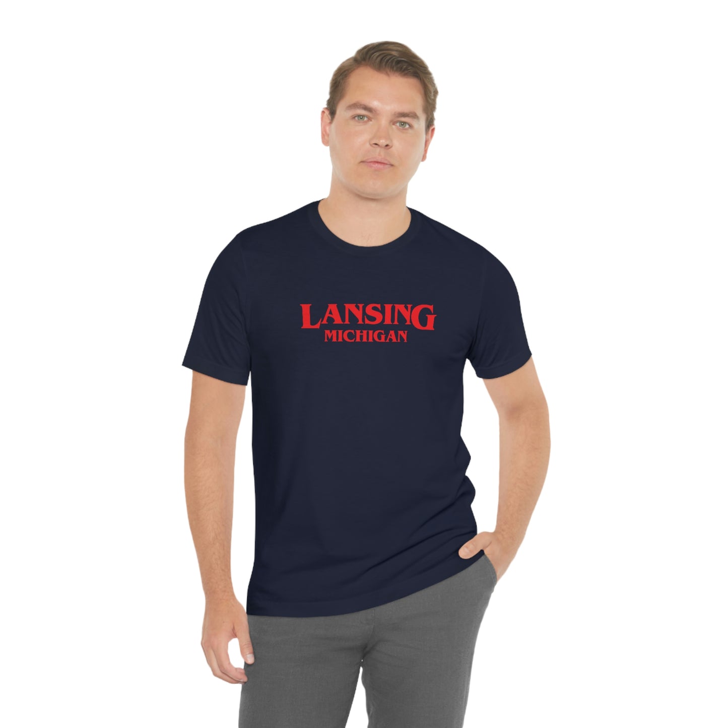 'Lansing Michigan' ' T-Shirt (1980s Drama Parody) | Unisex Standard Fit