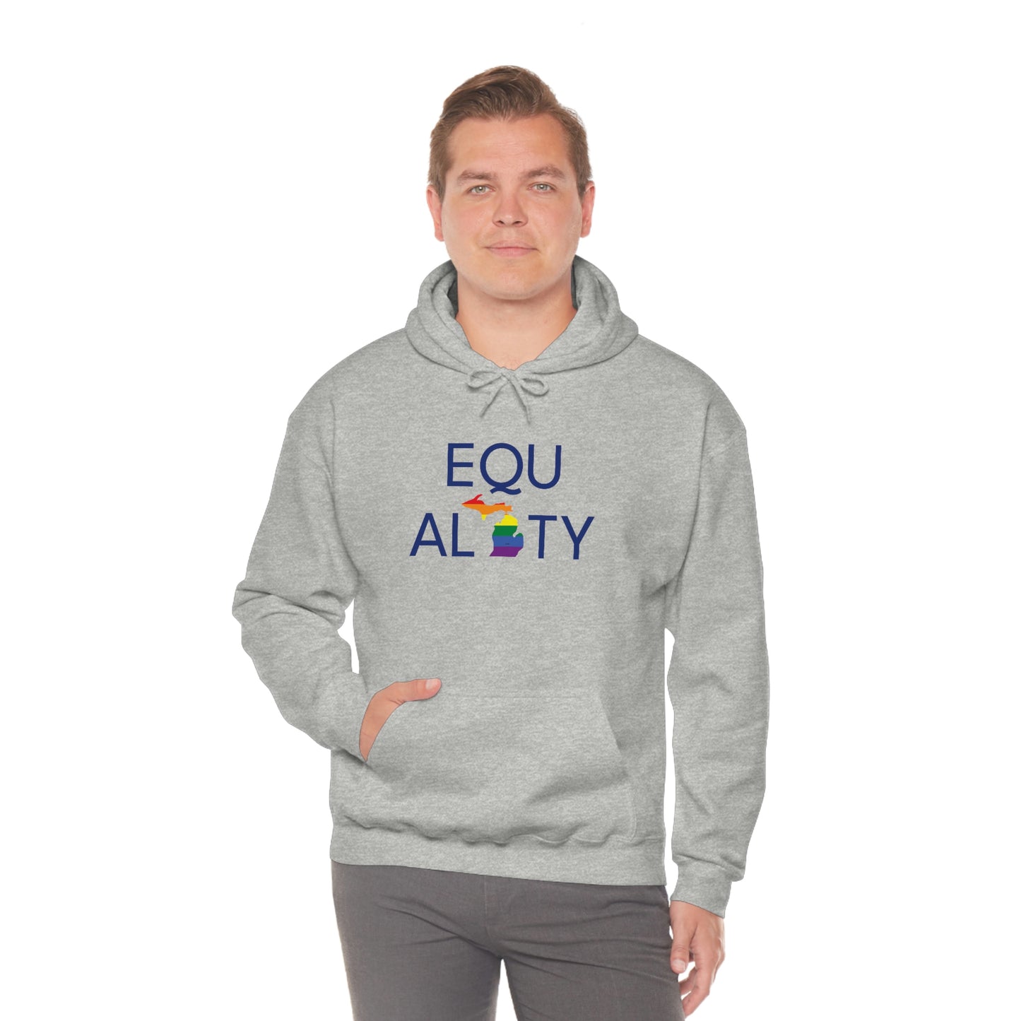 Michigan 'Equality' Hoodie (w/ LGBTQ Pride Colors) | Unisex Standard