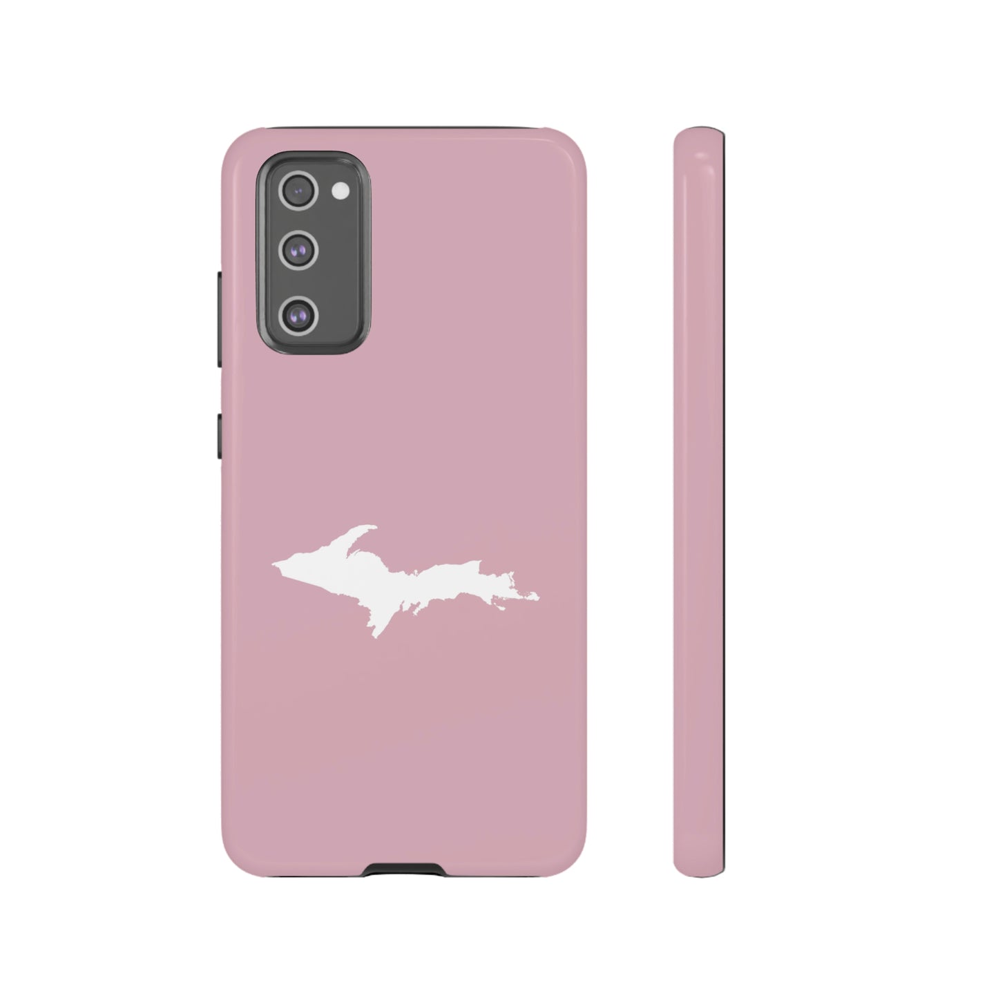 Michigan Upper Peninsula Tough Phone Case (Pink w/ UP Outline) | Samsung & Pixel Android