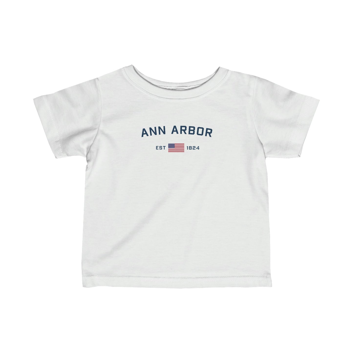 'Ann Arbor EST 1826' T-Shirt (w/USA Flag Outline) |  Infant Short Sleeve