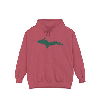 Michigan Upper Peninsula Hoodie (w/ Green UP Outline) | Unisex Garment-Dyed