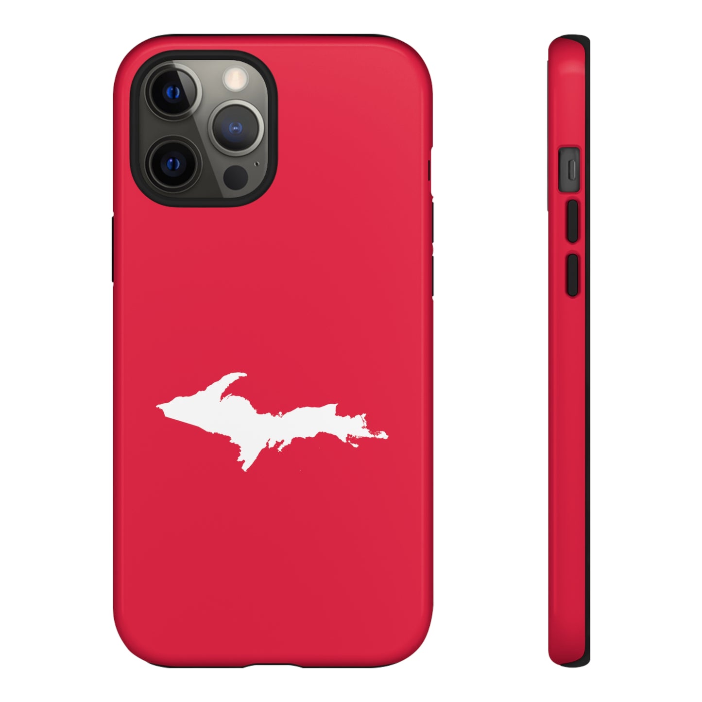 Michigan Upper Peninsula Tough Phone Case (Lighthouse Red w/ UP Outline) | Apple iPhone