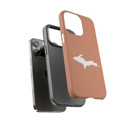 Michigan Upper Peninsula Tough Phone Case (Copper Color w/ UP Outline) | Apple iPhone