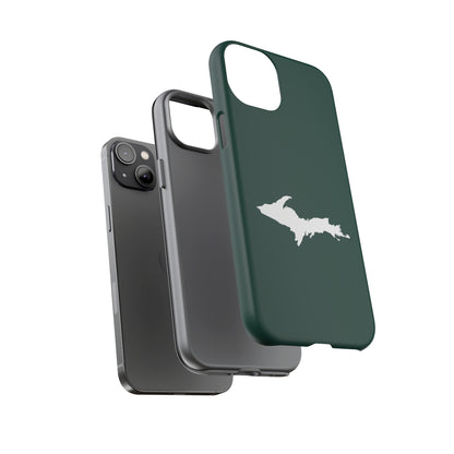 Michigan Upper Peninsula Tough Phone Case (Green w/ UP Outline) | Apple iPhone