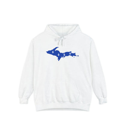 Michigan Upper Peninsula Hoodie (w/ UP Quebec Flag Outline) | Unisex Garment-Dyed