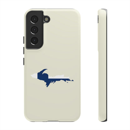 Michigan Upper Peninsula Tough Phone Case (Ivory Color w/ UP Finland Flag Outline) | Samsung & Pixel Android