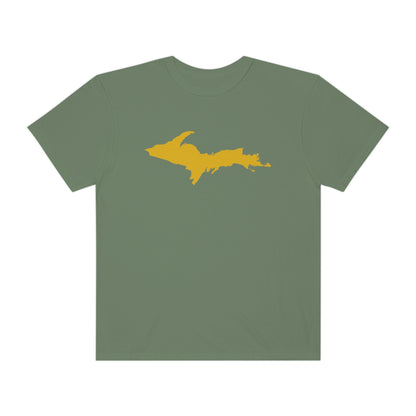 Michigan Upper Peninsula T-Shirt (w/ Gold UP Outline) | Unisex Garment-Dyed