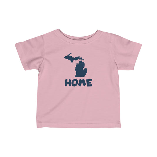 Michigan 'Home' T-Shirt (Whimsical Sans Font) |  Infant Short Sleeve