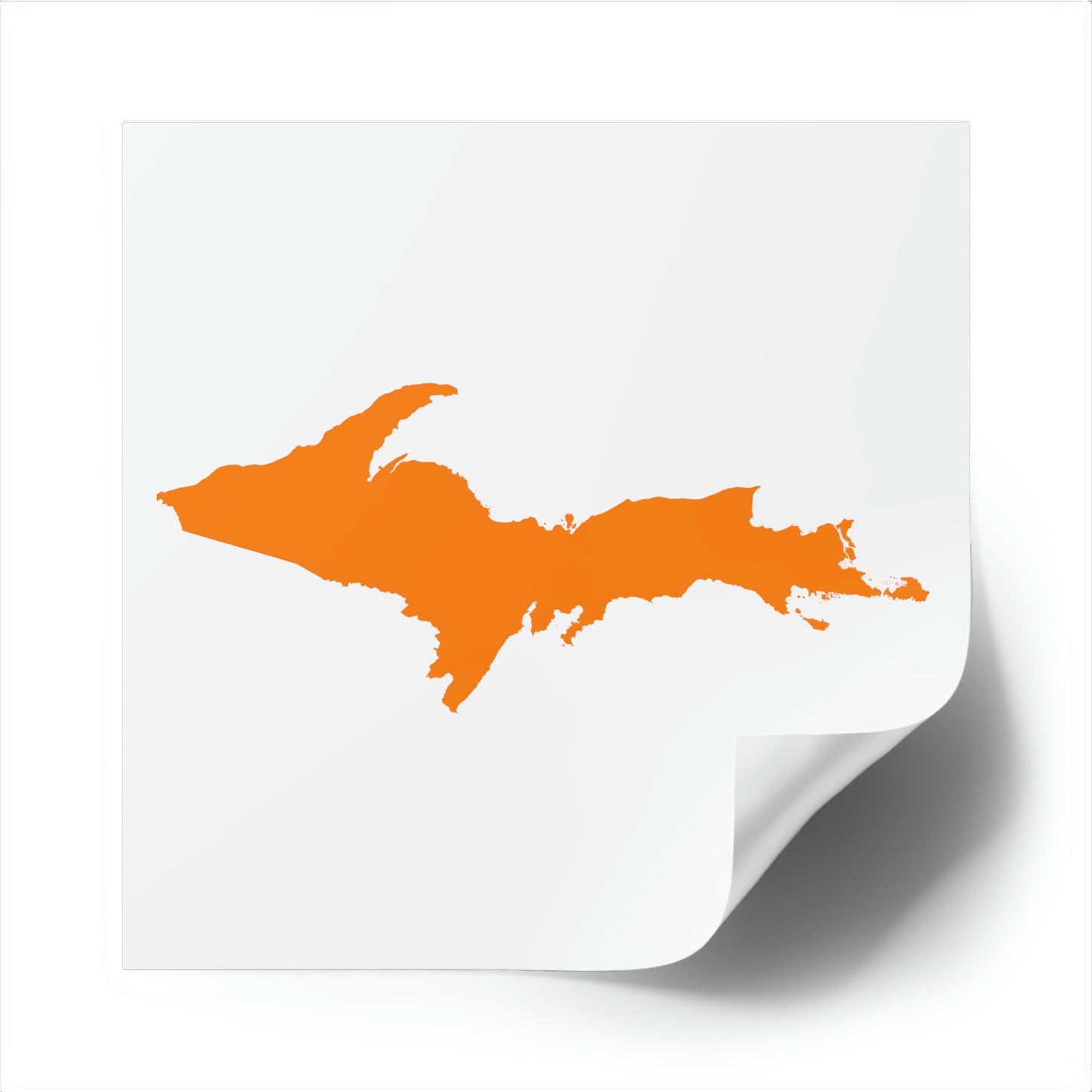 Michigan Upper Peninsula Square Sticker (w/ Orange UP Outline) | Indoor/Outdoor