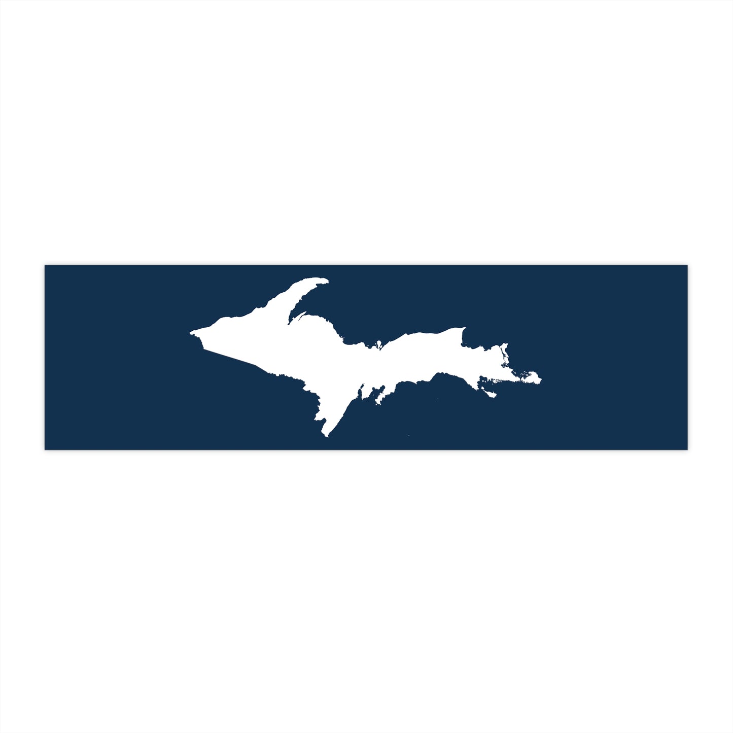 Michigan Upper Peninsula Bumper Sticker (w/ UP Outline) | Navy Background