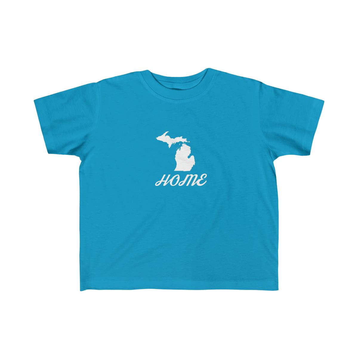 Michigan 'Home'' T-Shirt  (Retro Script Font) | Toddler Short Sleeve - Circumspice Michigan