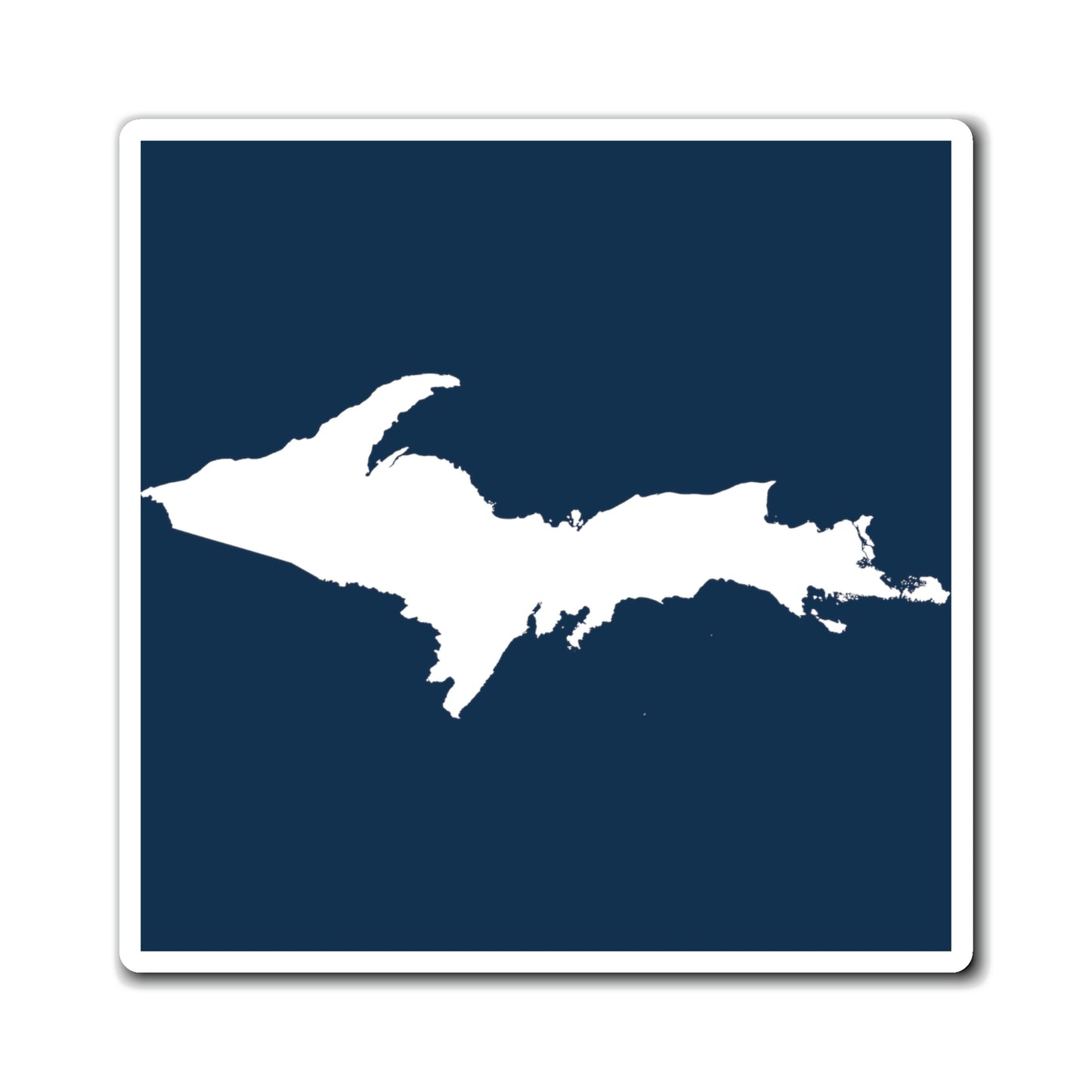 Michigan Upper Peninsula Square Magnet (Navy w/ UP Outline)