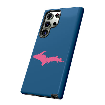 Michigan Upper Peninsula Tough Phone Case (Blueberry w/ Pink UP Outline) | Samsung & Pixel Android