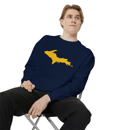 Michigan Upper Peninsula Sweatshirt (w/ Gold UP Outline) | Unisex Garment Dyed