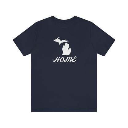 Michigan 'Home' T-Shirt (Retro Script Font) | Unisex Standard Fit