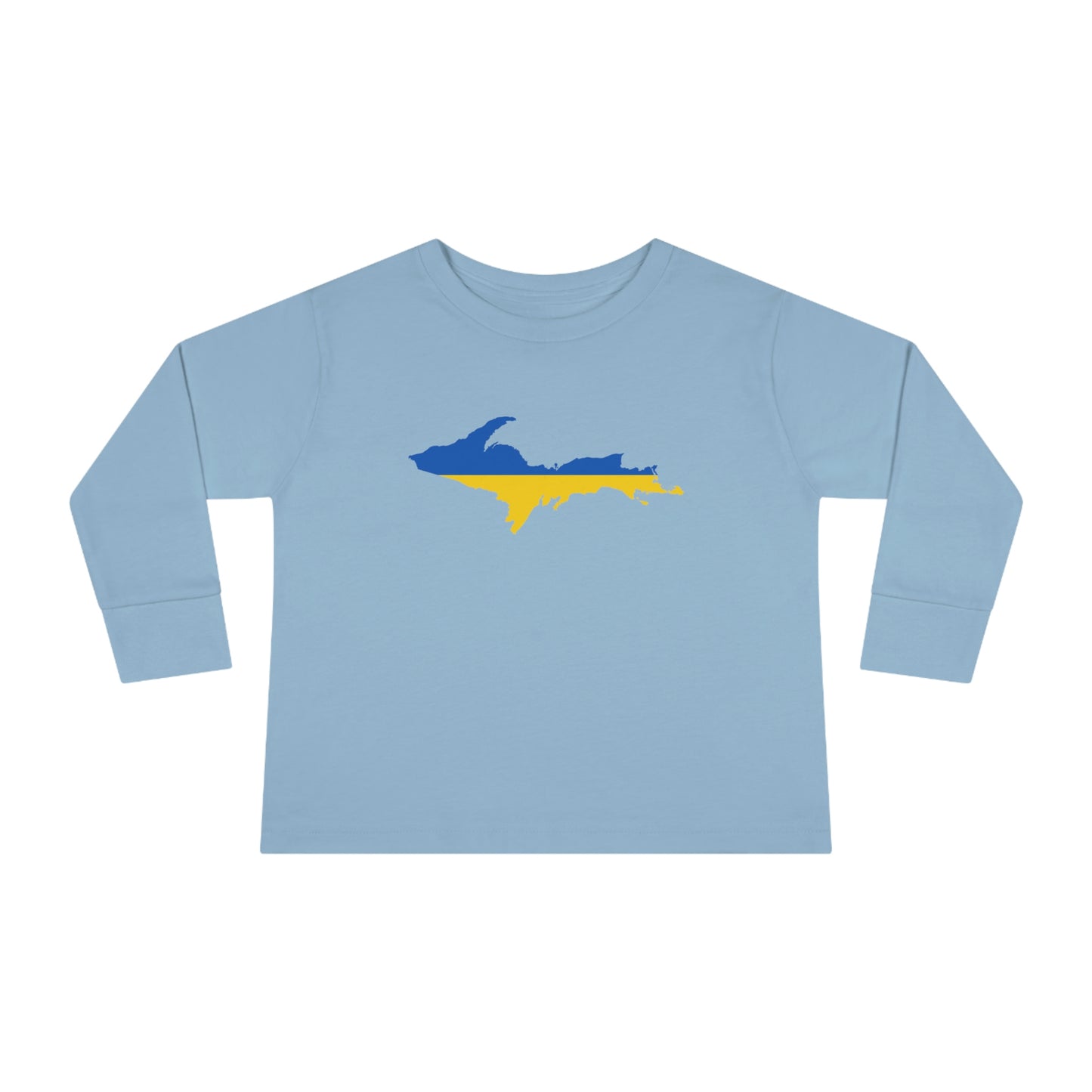 Michigan Upper Peninsula T-Shirt (w/ UP Ukraine Flag Outline) | Toddler Long Sleeve