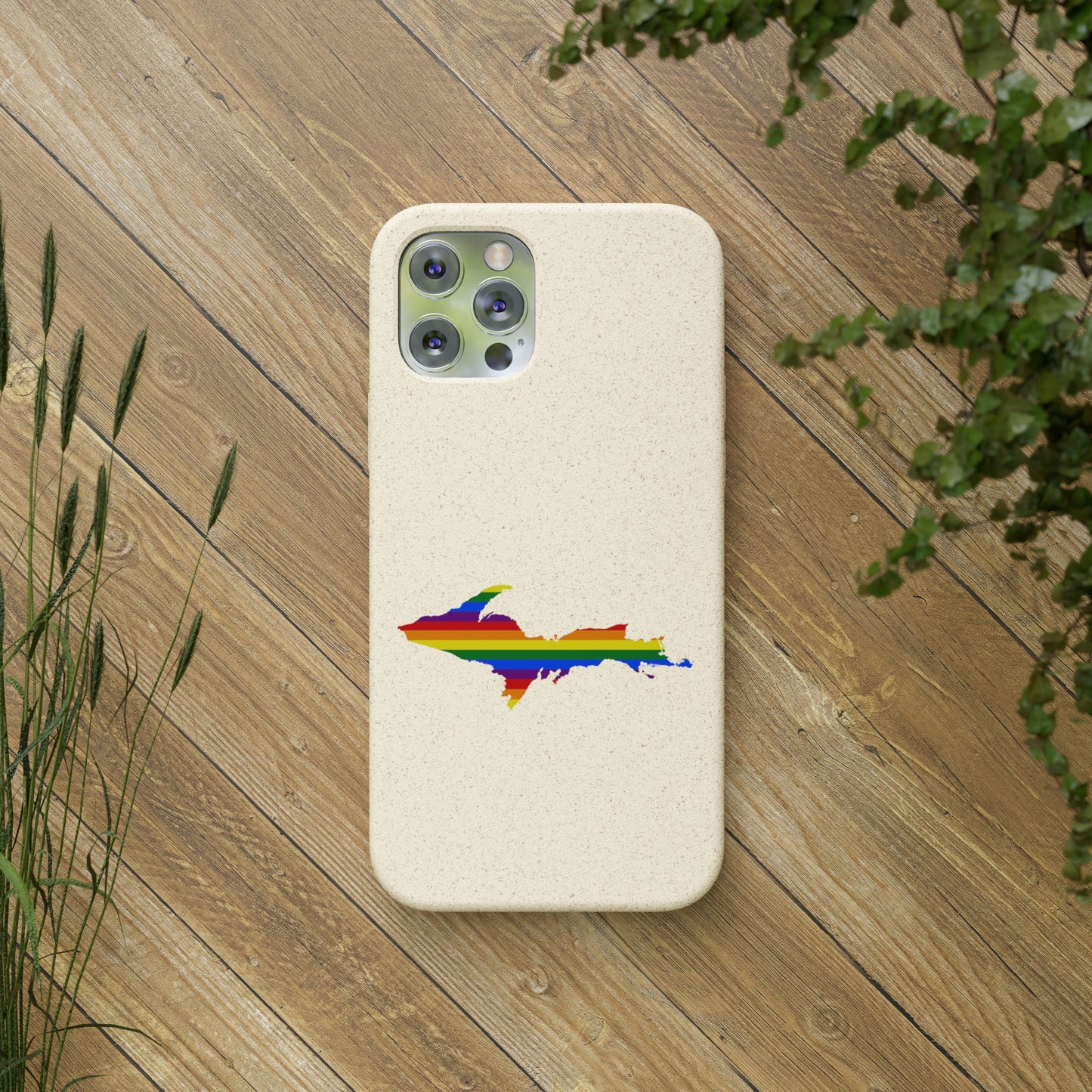 Michigan Upper Peninsula Biodegradable Phone Cases (w/ UP Pride Flag Outline) | Apple iPhone