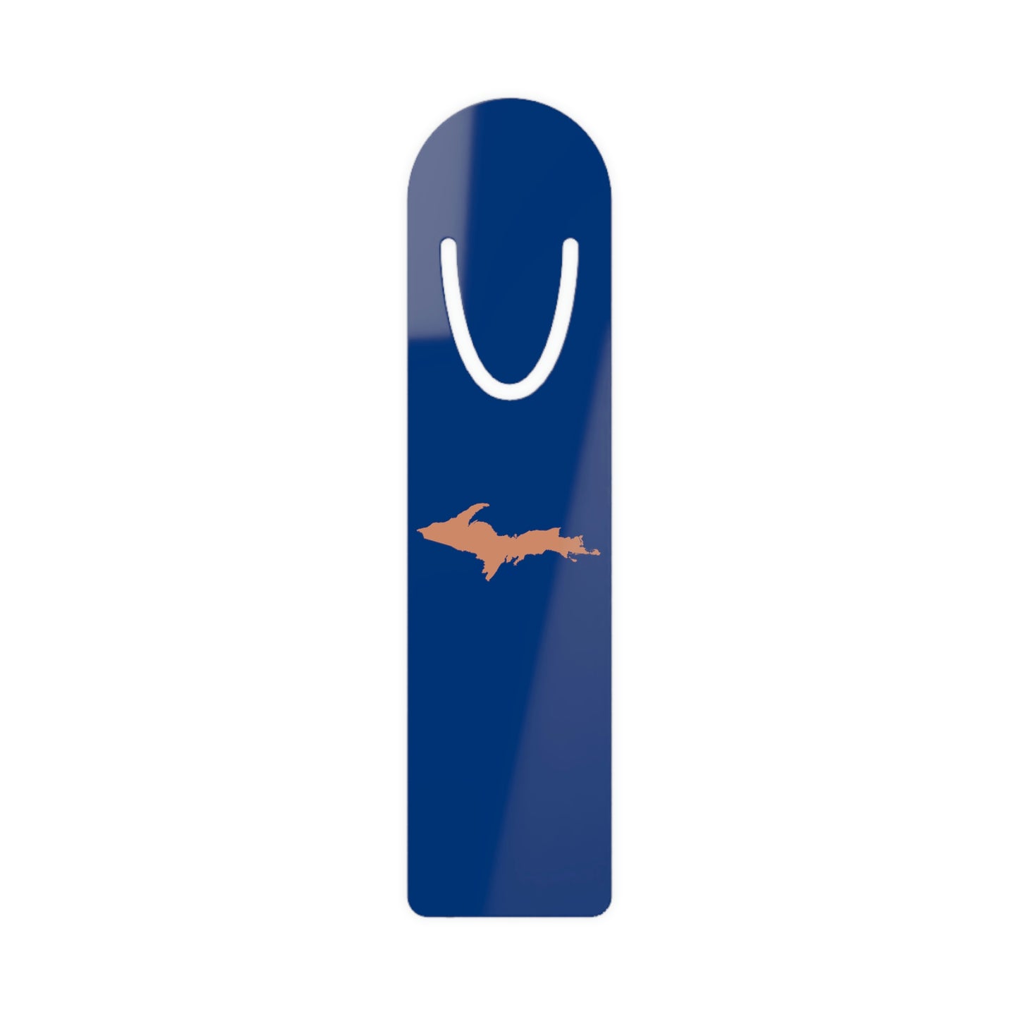 Michigan Upper Peninsula Metal Bookmark (w/ Copper UP Outline) | Dearborn Blue