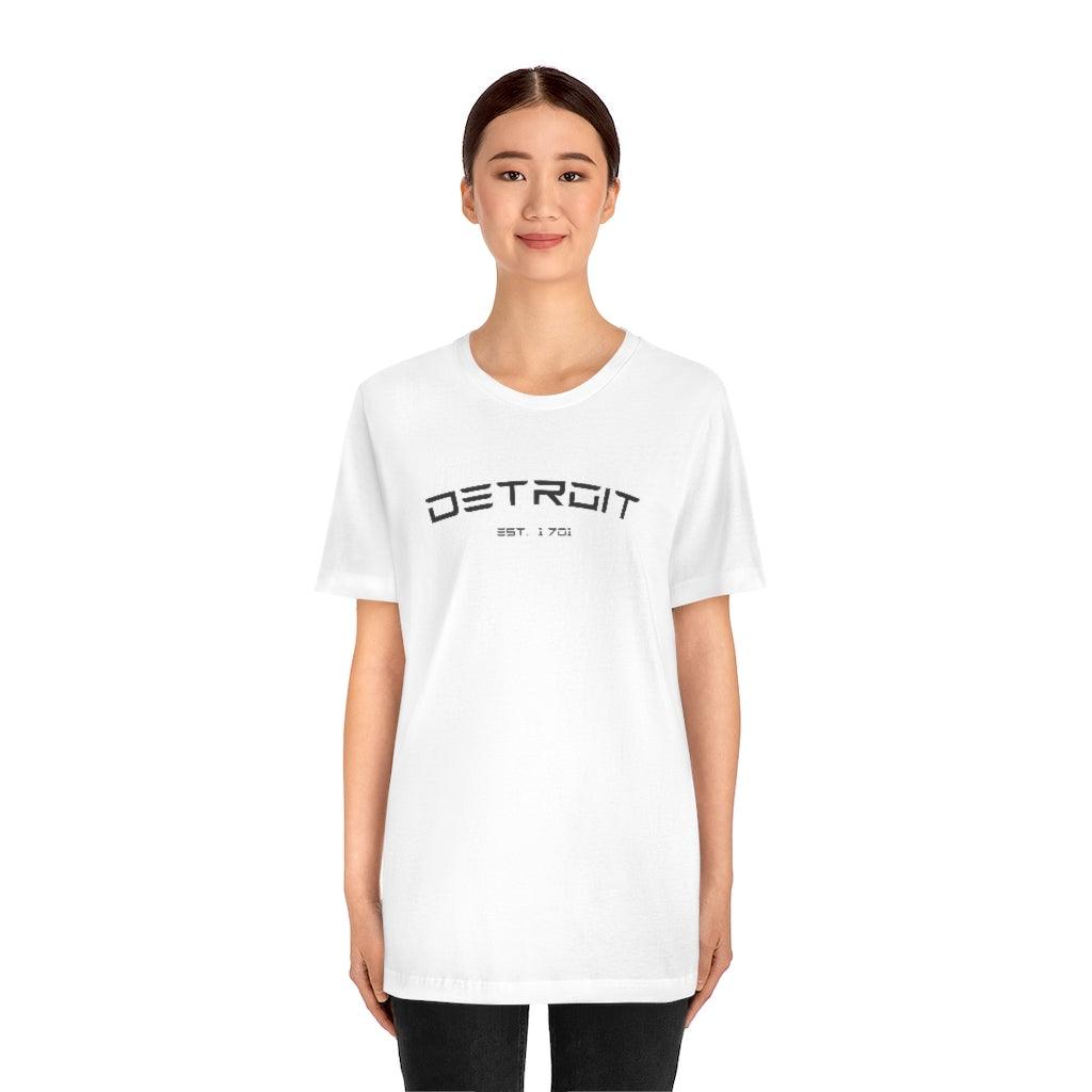 'Detroit Est. 1701' Electric Font T-Shirt | Unisex Standard Fit - Circumspice Michigan