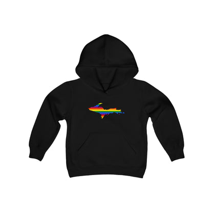 Michigan Upper Peninsula Hoodie (w/ UP Pride Flag Outline)| Unisex Youth