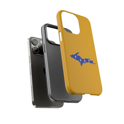 Michigan Upper Peninsula Tough Phone Case (Gold w/ UP Quebec Flag Outline) | Apple iPhone