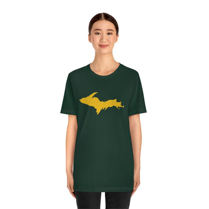 Michigan Upper Peninsula T-Shirt (w/ Gold UP Outline) | Unisex Standard Fit