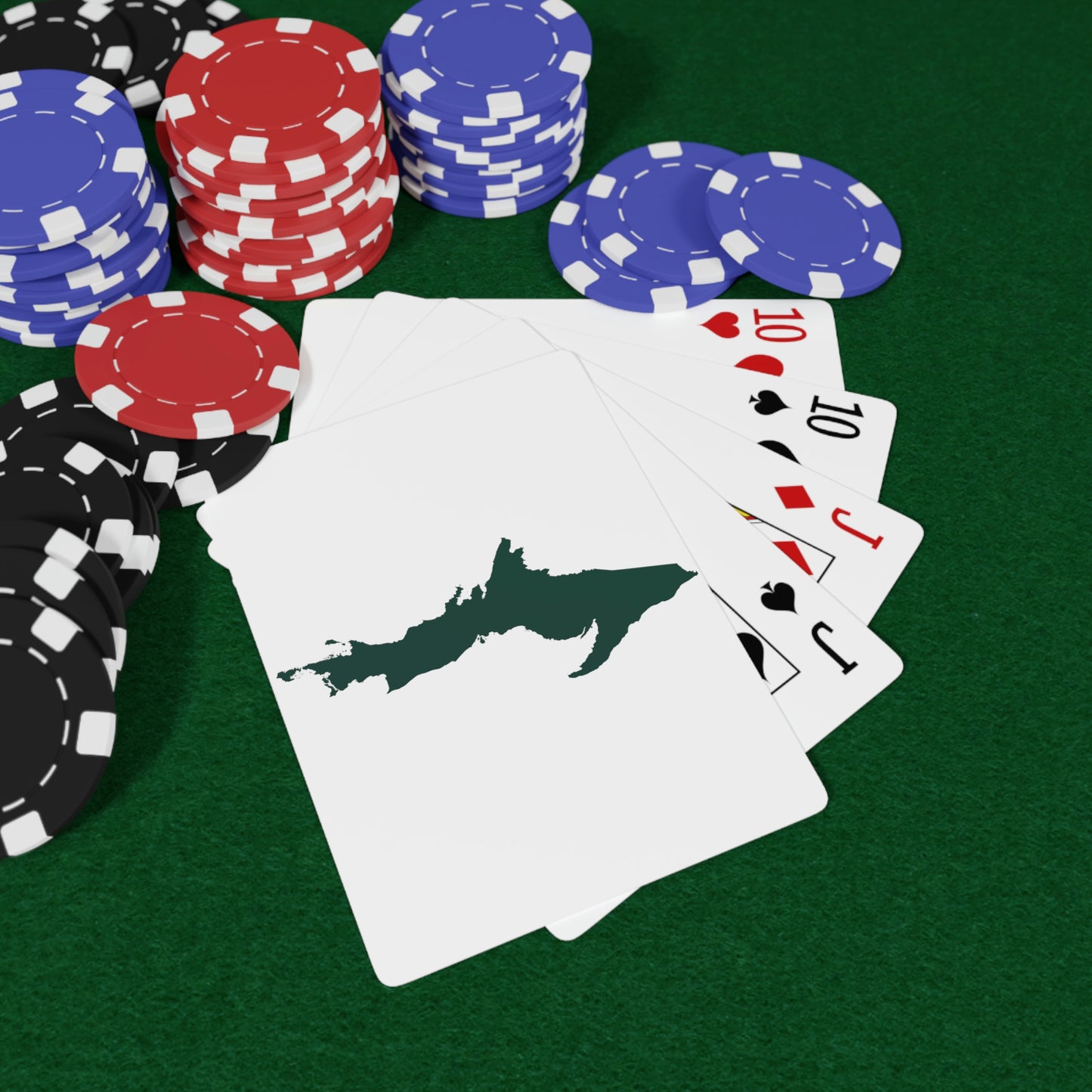 Michigan Upper Peninsula Poker Cards (w/ Green UP Outline)