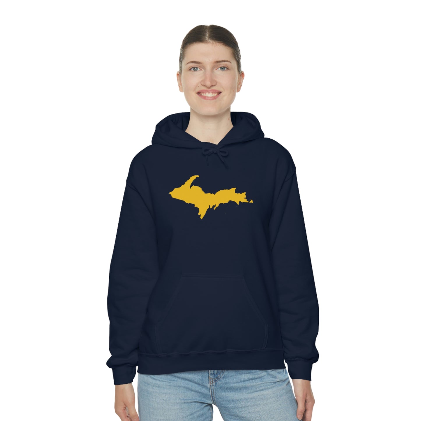 Michigan Upper Peninsula Hoodie (w/ Gold U.P. Outline) | Unisex Standard